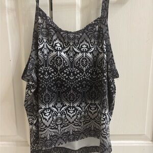 Elegant Black and Gray Patterned Women's Top